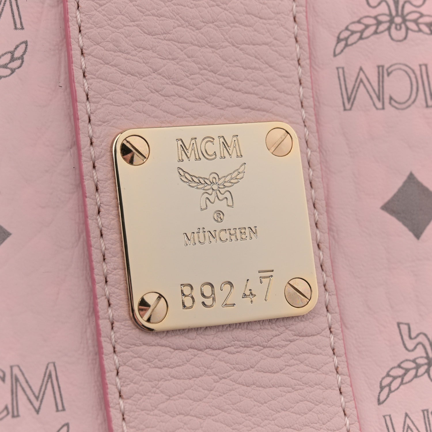 MCM Visetos Medium Liz Reversible Shopper Tote Powder Pink 10 of 16