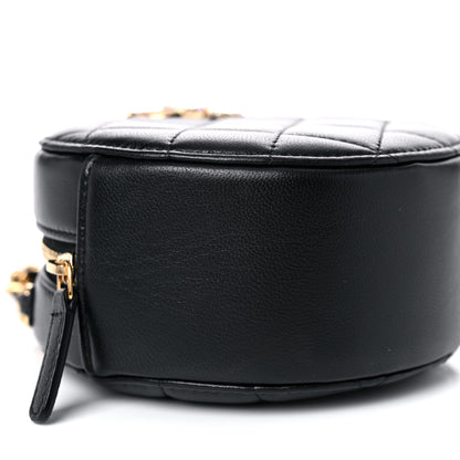 Chanel Lambskin Quilted Zirconium Round Clutch With Chain Black 9 of 11