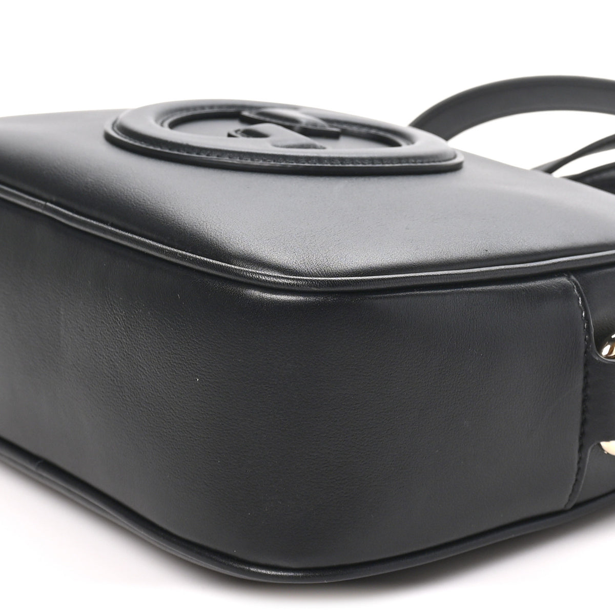 Sakai Be Green Calfskin Diagonal Stitched Small Blondie Shoulder Bag Black