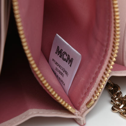 MCM Visetos Large Patricia Wallet On Chain Soft Pink 7 of 11