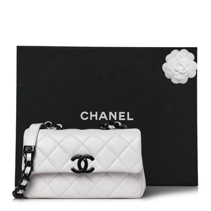 Chanel Caviar Quilted My Everything Small Flap White Black 14 of 14
