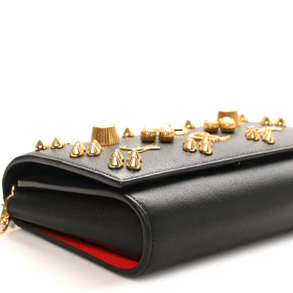 Christian Louboutin Calfskin Spikes Wallet On Chain Black 8 of 9
