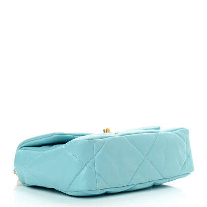 Chanel Shiny Lambskin Quilted Medium Chanel 19 Flap Light Blue 4 of 10