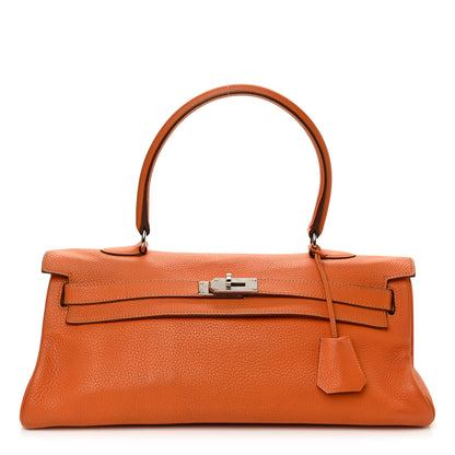Hermes Taurillon Clemence Shoulder Kelly 40 Orange 1 of 13