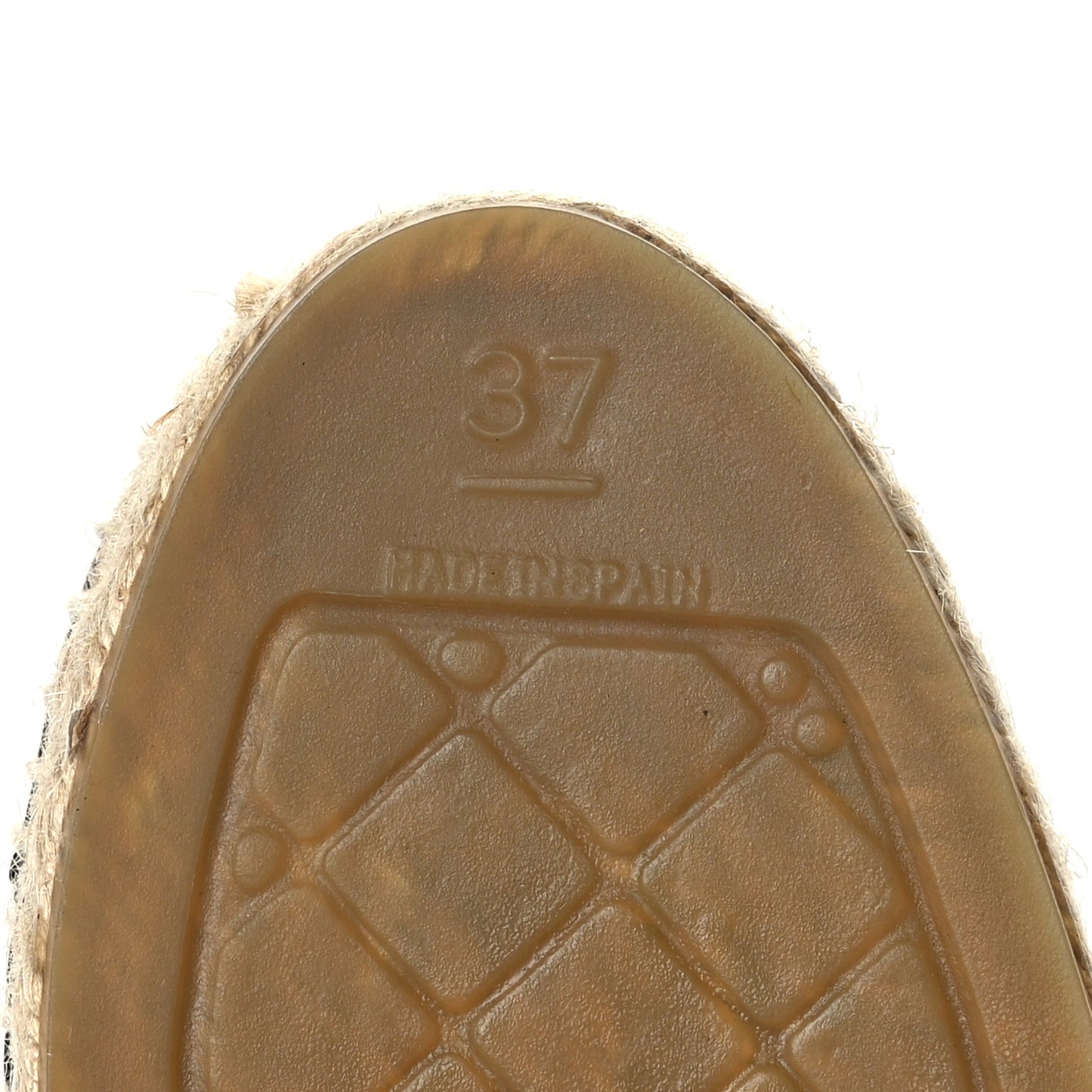 Iridescent Goatskin Patent CC Espadrille Mules 37 Black