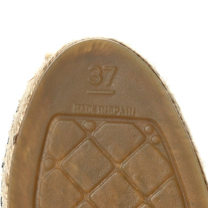 Chanel Iridescent Goatskin Patent CC Espadrille Mules 37 Black 8 of 8