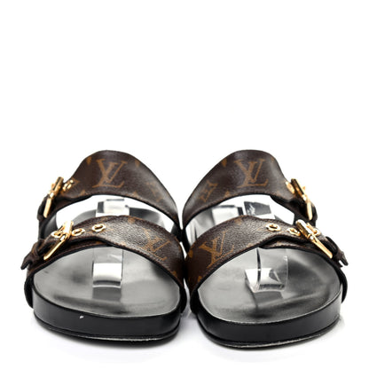 Louis Vuitton Monogram Bom Dia Mule Sandals 40 Black 2 of 7
