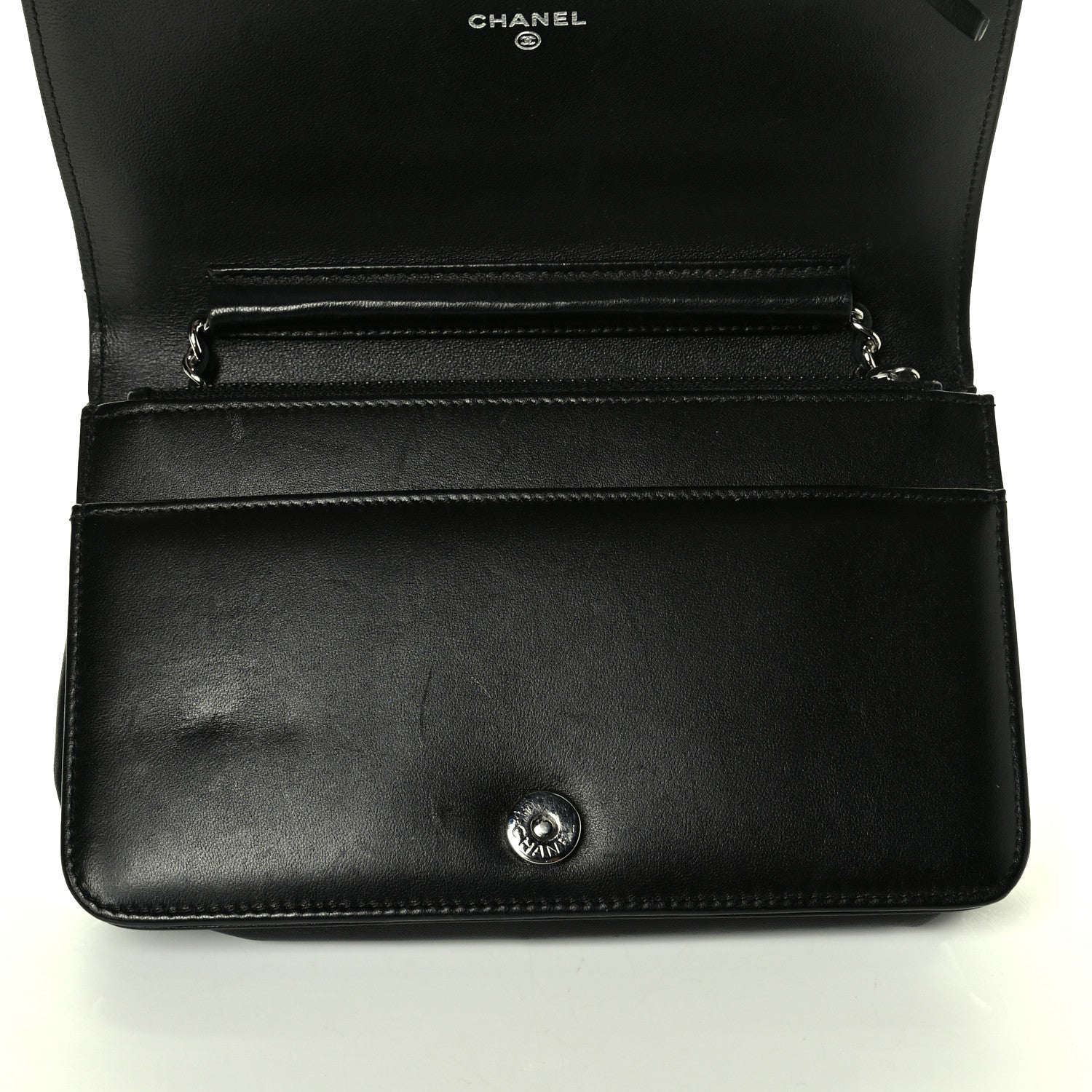 Chanel Calfskin Quilted Boy Wallet On Chain WOC Black 9 of 9