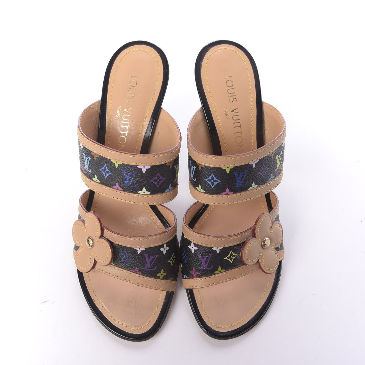 Monogram Multicolor Sandals 38.5 Black