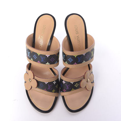 Louis Vuitton Monogram Multicolor Sandals 38.5 Black 6 of 12