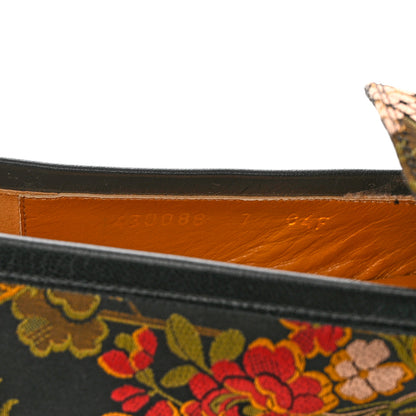 Gucci Jacquard Horsebit Artichoke Flower Mens Jordaan Loafers 7 Black Multicolor 7 of 9