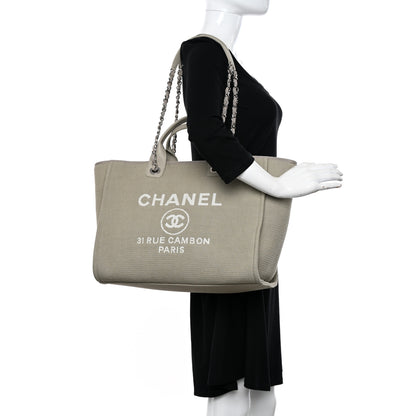 Chanel Mixed Fibers Medium Deauville Tote Grey 2 of 16