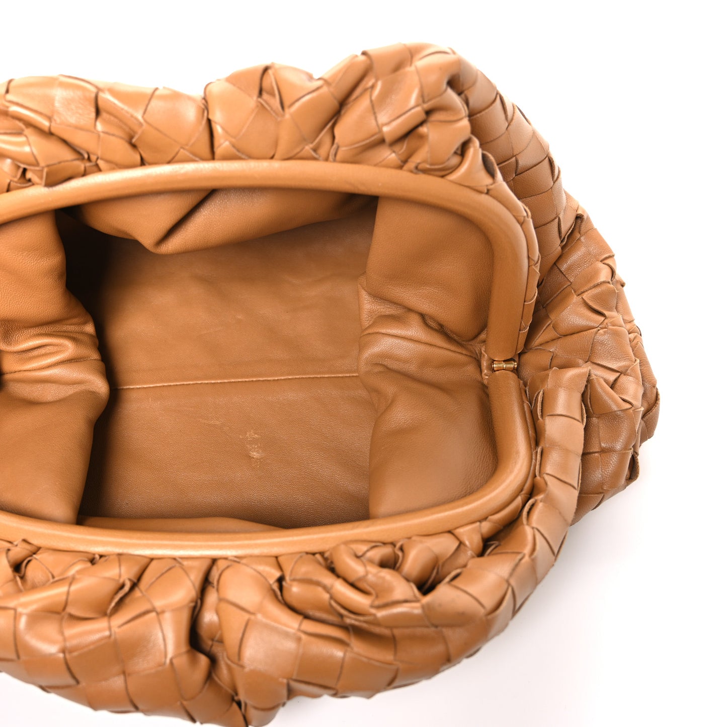 Nappa Maxi Intrecciato The Pouch Oversized Clutch Caramel