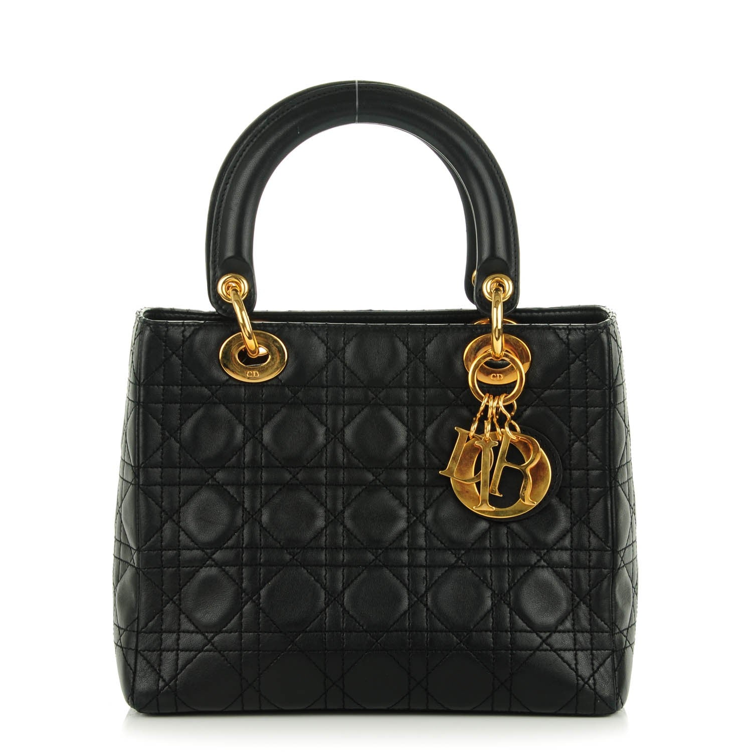 Christian Dior Lambskin Cannage Medium Lady Dior Black 1 of 9
