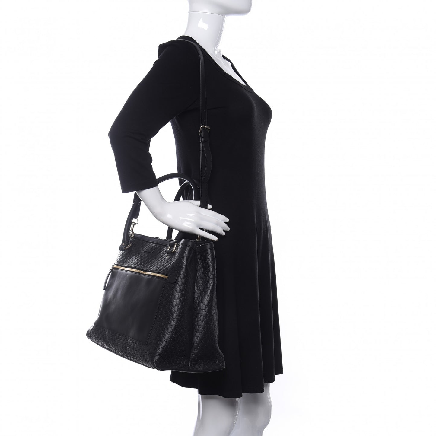 Soft Microguccissima Large Tote Black