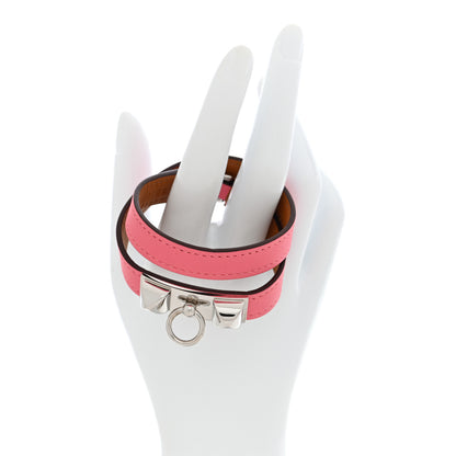 Hermes Swift Rivale Double Tour Bracelet S Rose Azalee 2 of 5