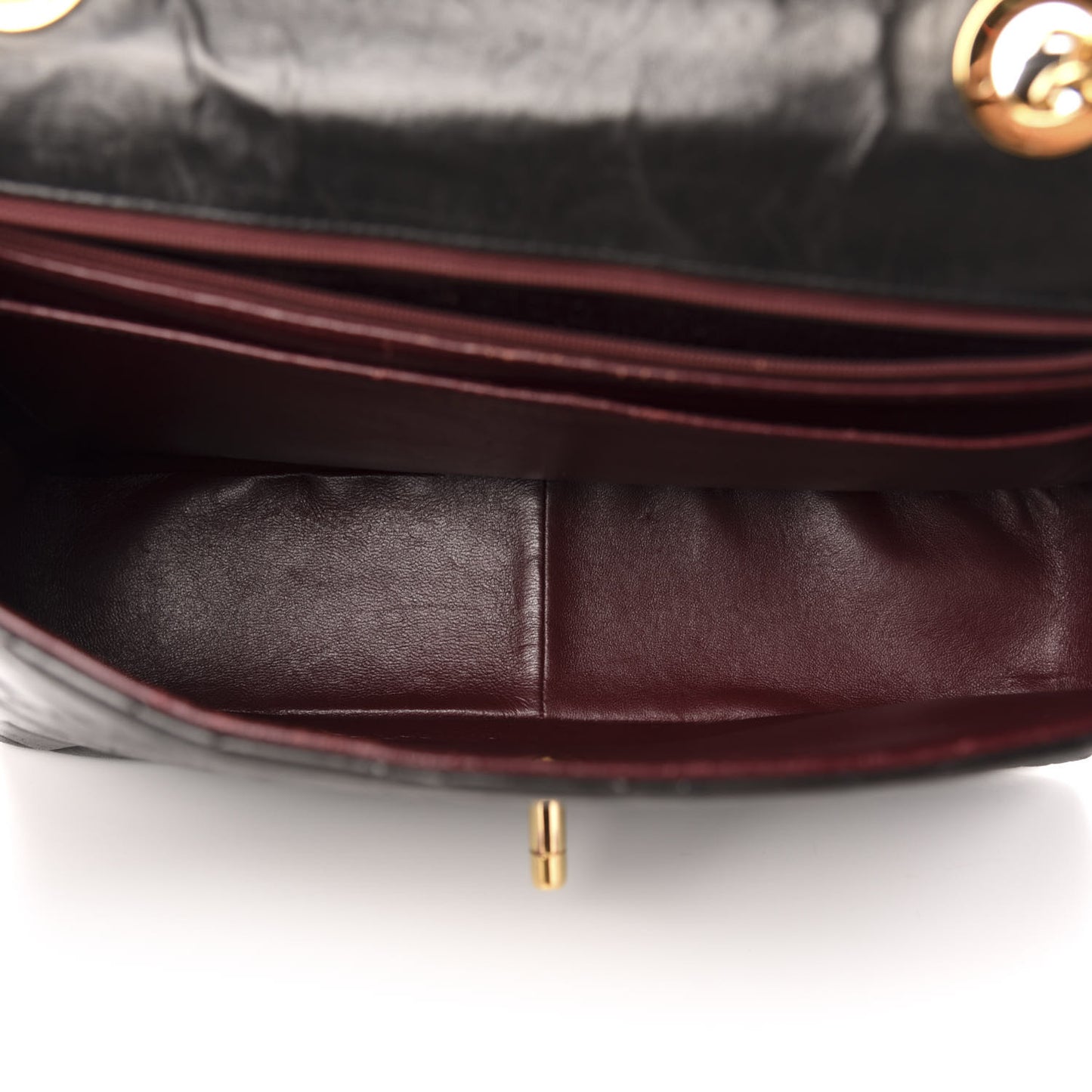 Lambskin Quilted Jumbo Single Flap Black