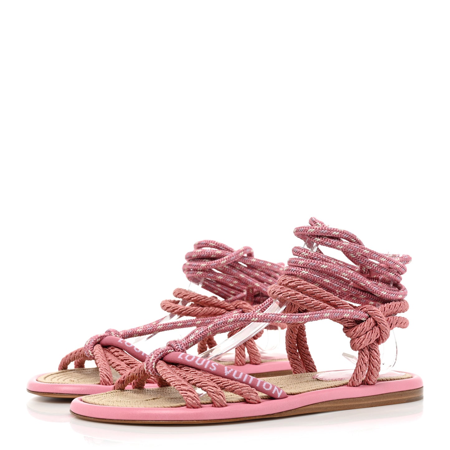Fabric Maia Rope Flat Sandal 40 Rose Clair