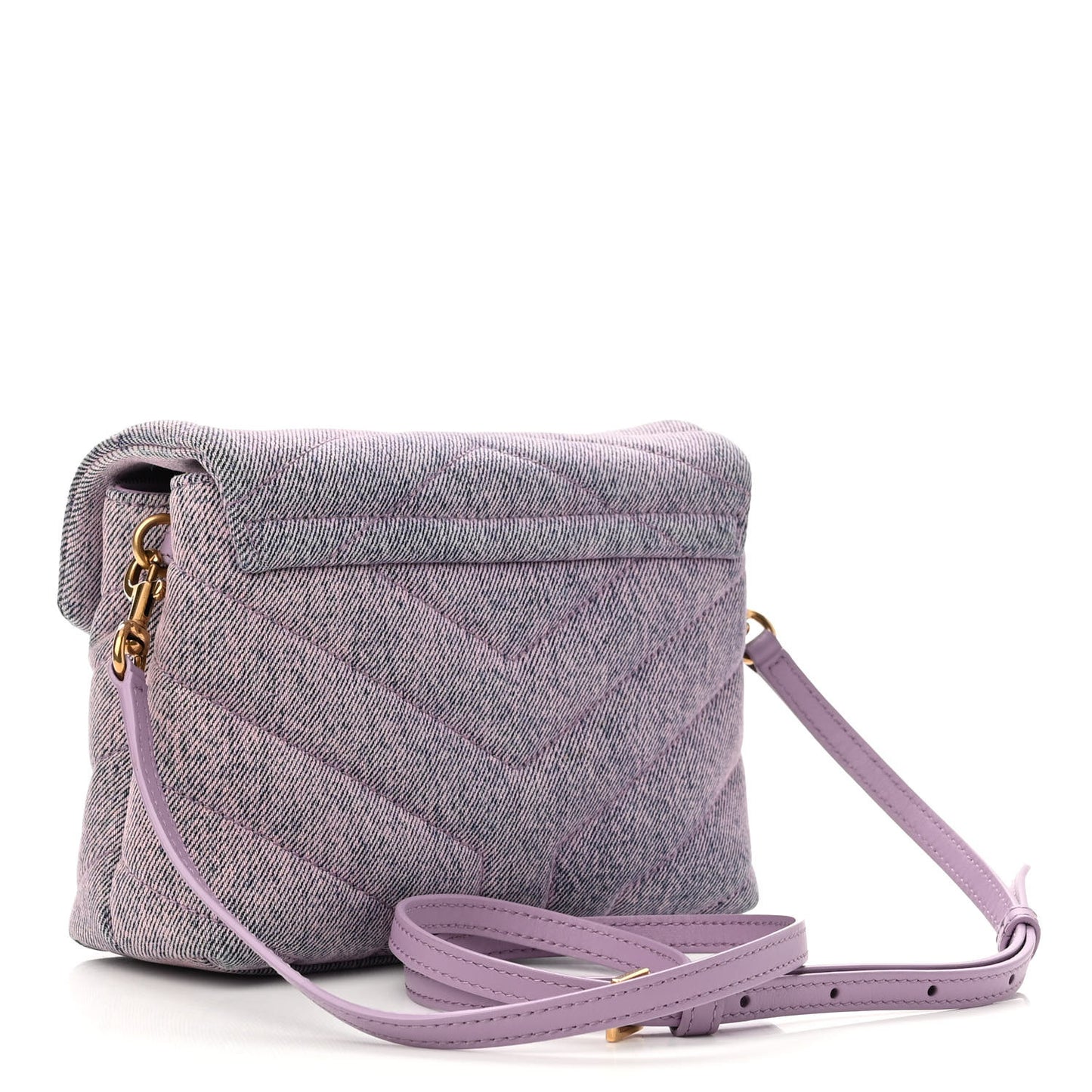 Denim Y Quilted Monogram Toy Loulou Crossbody Bag Bleached Lilac