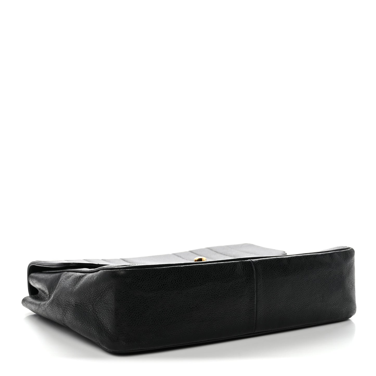 Caviar Vertical Quilted Jumbo Single Flap Black
