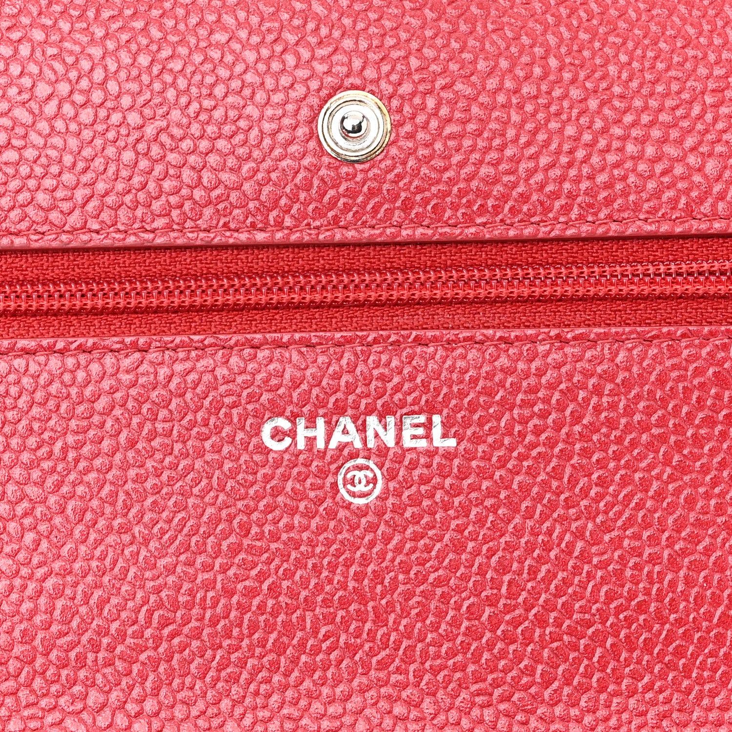Chanel Caviar Quilted Wallet On Chain WOC Red 6 of 12