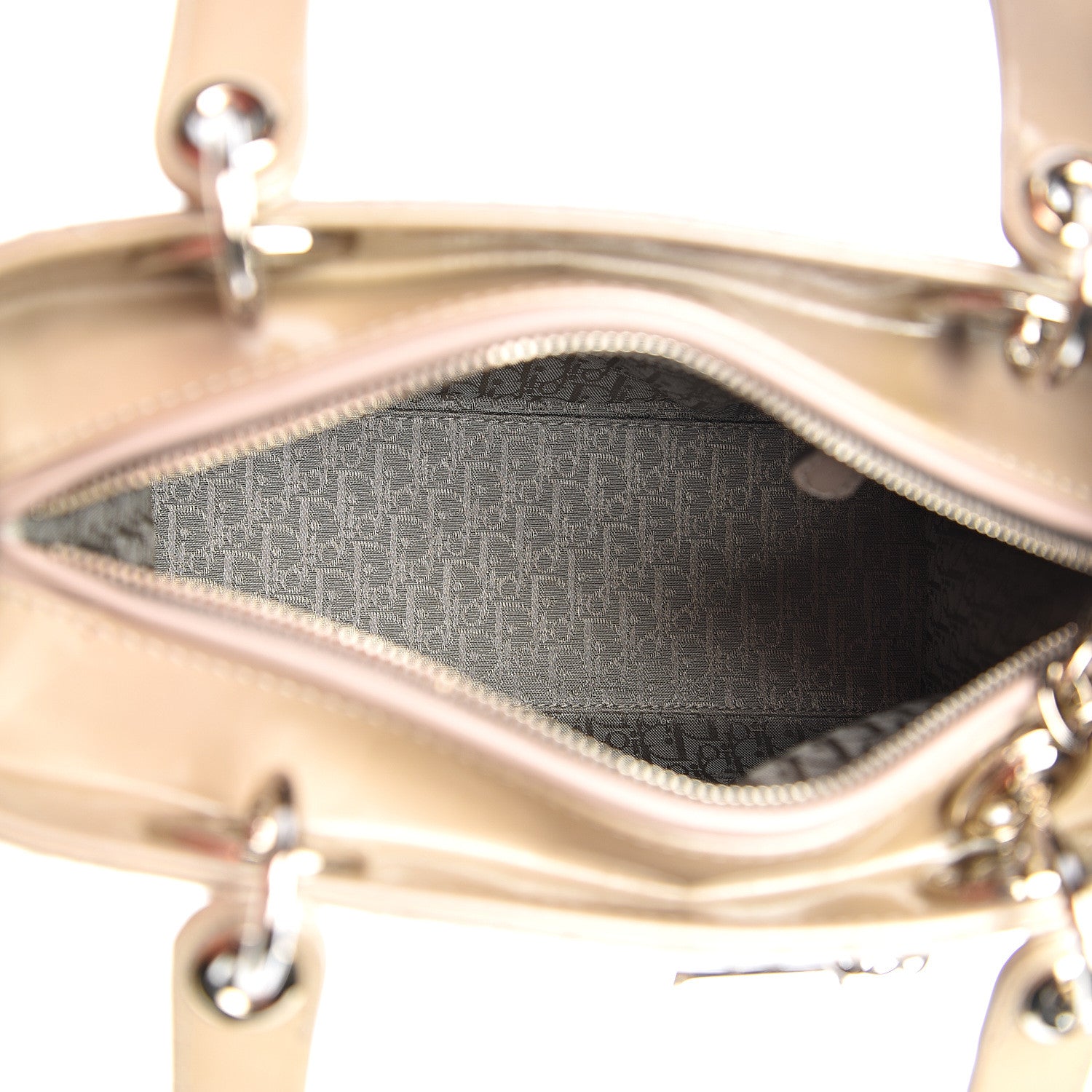 Christian Dior Pearlized Patent Cannage Medium Lady Dior Grey 4 of 17