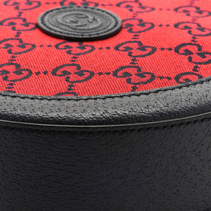Gucci Monogram Multicolor Textured Calfskin Retro Interlocking G Round Shoulder Bag Red Blue 13 of 13