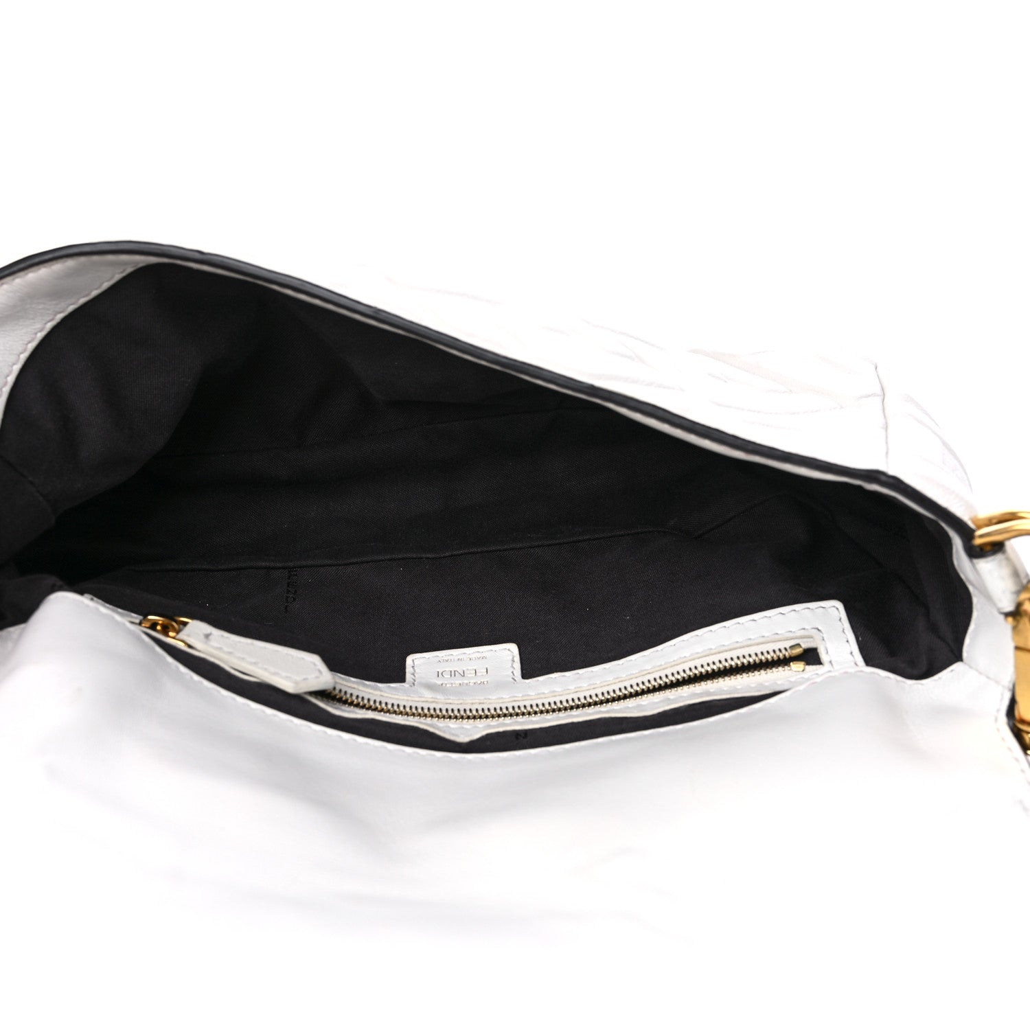 Fendi Nappa FF 1974 Embossed Baguette White 5 of 16