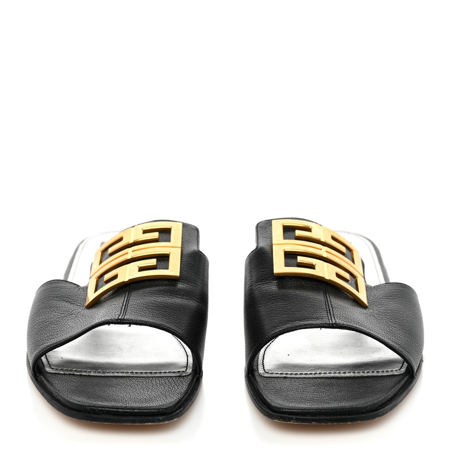 Goatskin 4G Flat Sandals 40 Black