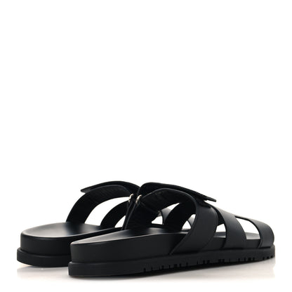Hermes Calfskin Womens Chypre Sandals 40 Black 5 of 10