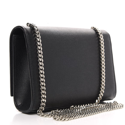 Saint Laurent Grain De Poudre Small Monogram Kate Satchel Black 3 of 9