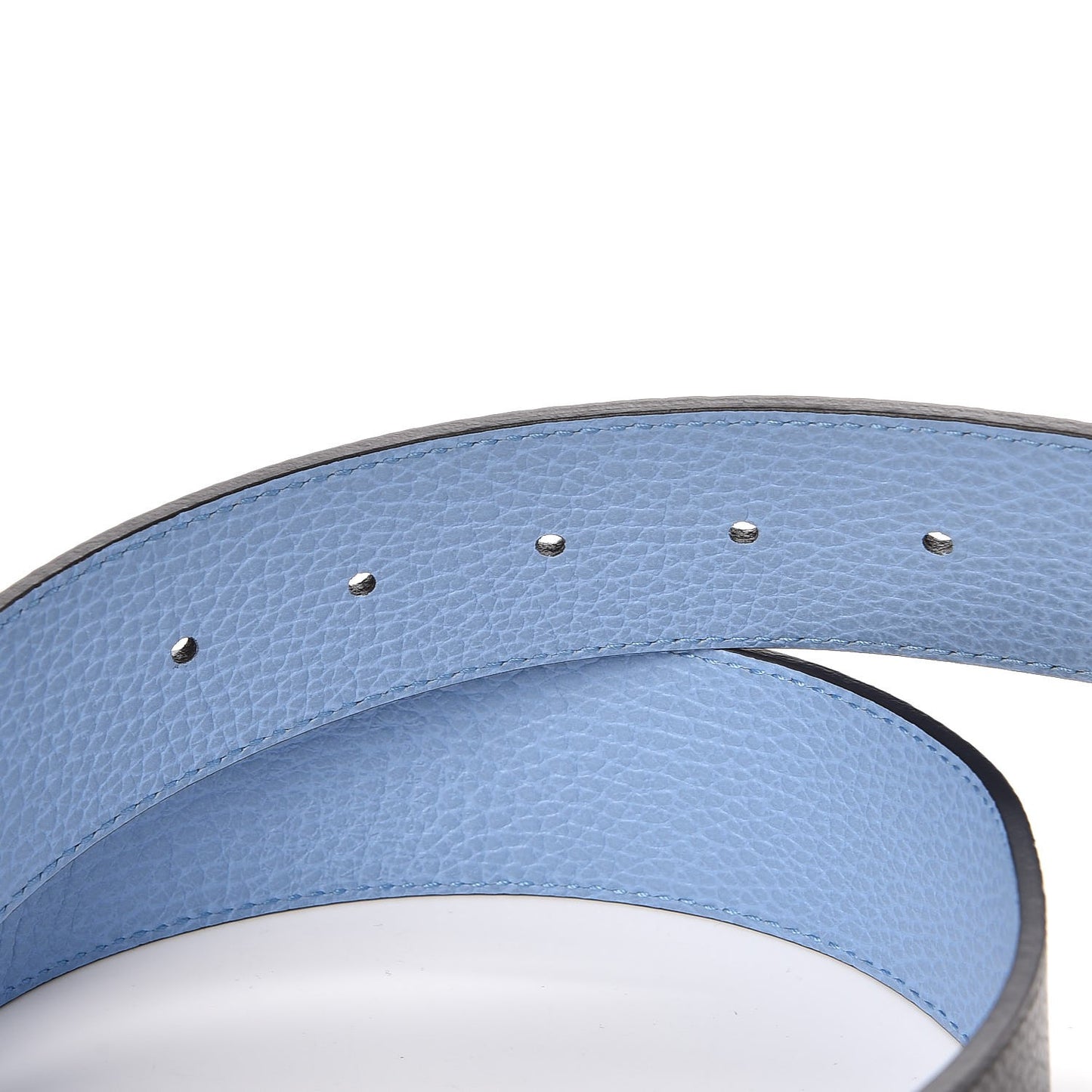 Dollar Calfskin 1973 Reversible Belt 80 32 Black Mineral Blue