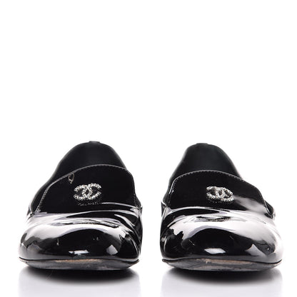 Chanel Patent Calfskin Pearl CC Loafers 36.5 Black 3 of 14