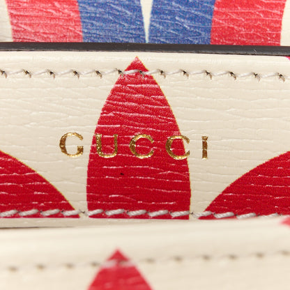 Gucci X ADIDAS Shangai Calfskin Web Trefoil Interlocking G Small Horsebit 1955 Shoulder Bag Red White Blue 6 of 13