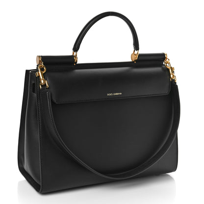 Dolce & Gabbana Vitello Morbido Large Sicily 62 Bag Black 3 of 10