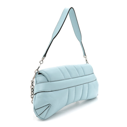 Gucci Nappa Vertical Matelasse Medium Maxi Horsebit Chain Shoulder Bag Crystal Snow 3 of 12