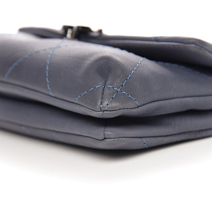 Chanel Washed Calfskin Diamond Stitch Hamptons Clutch With Chain Blue 10 of 13