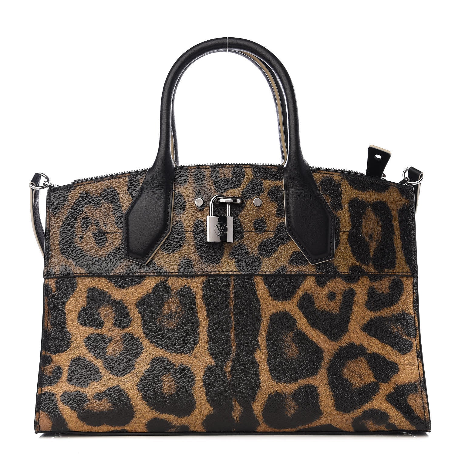 Louis Vuitton Canvas Calfskin Wild Animal Print City Steamer EW Marron 1 of 8
