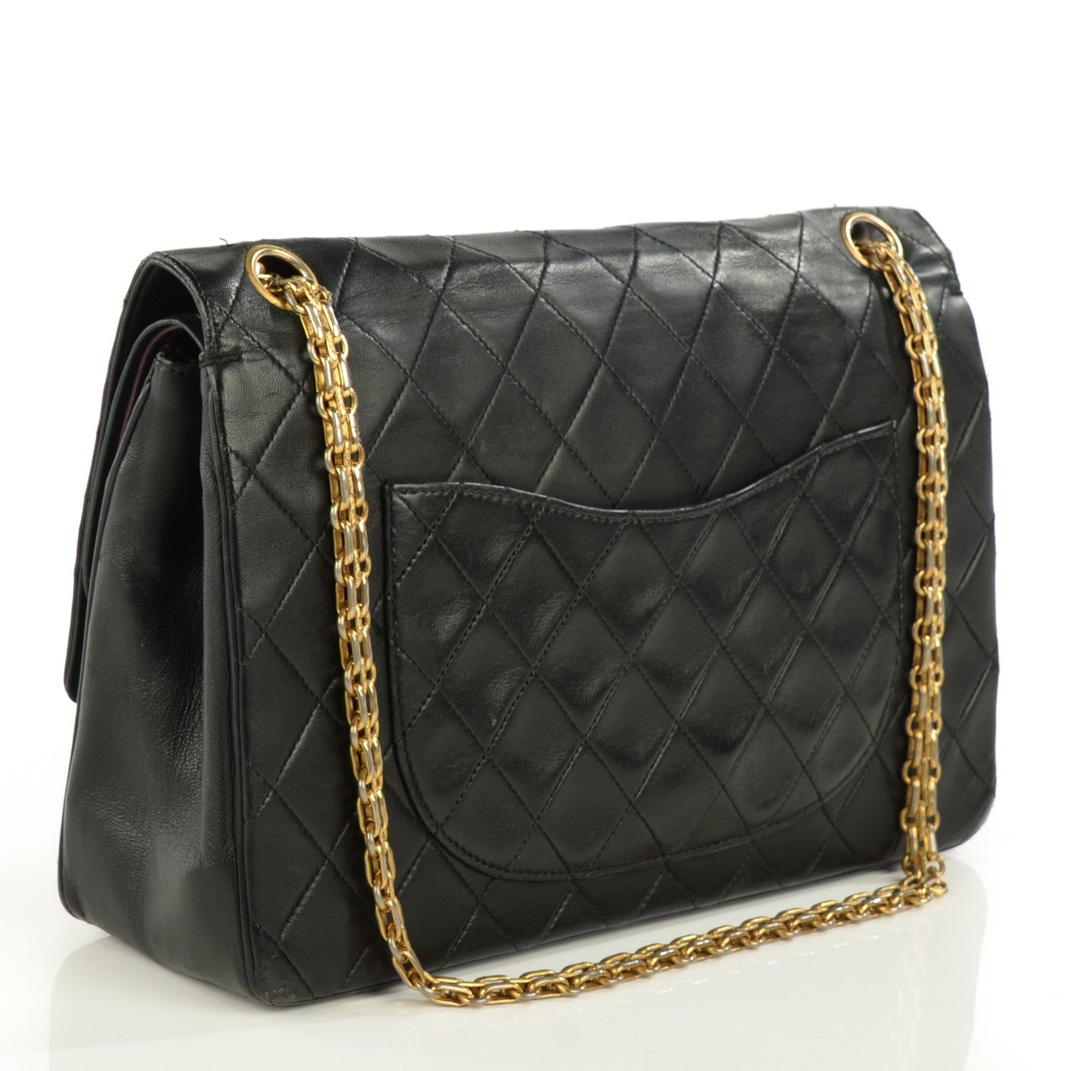 Chanel Lambskin Quilted Medium Double Flap Bijoux Chain Black 3 of 8