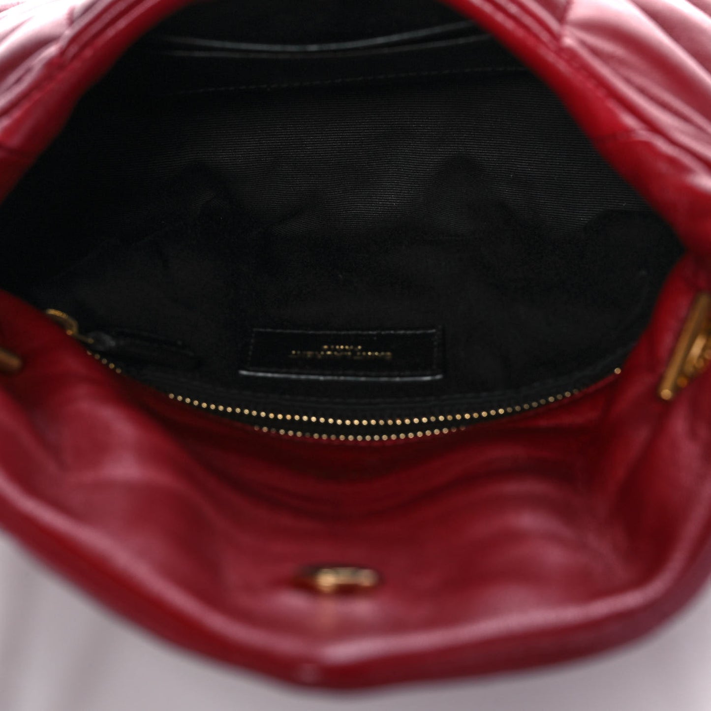 Lambskin Quilted Toy Loulou Puffer Monogram Chain Satchel Red
