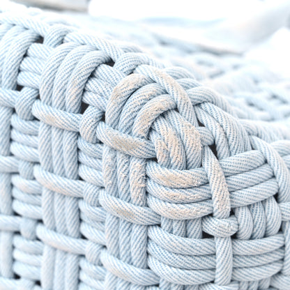 Balenciaga Washed Frayed Denim Braided XS Bistro Basket Blue 8 of 13