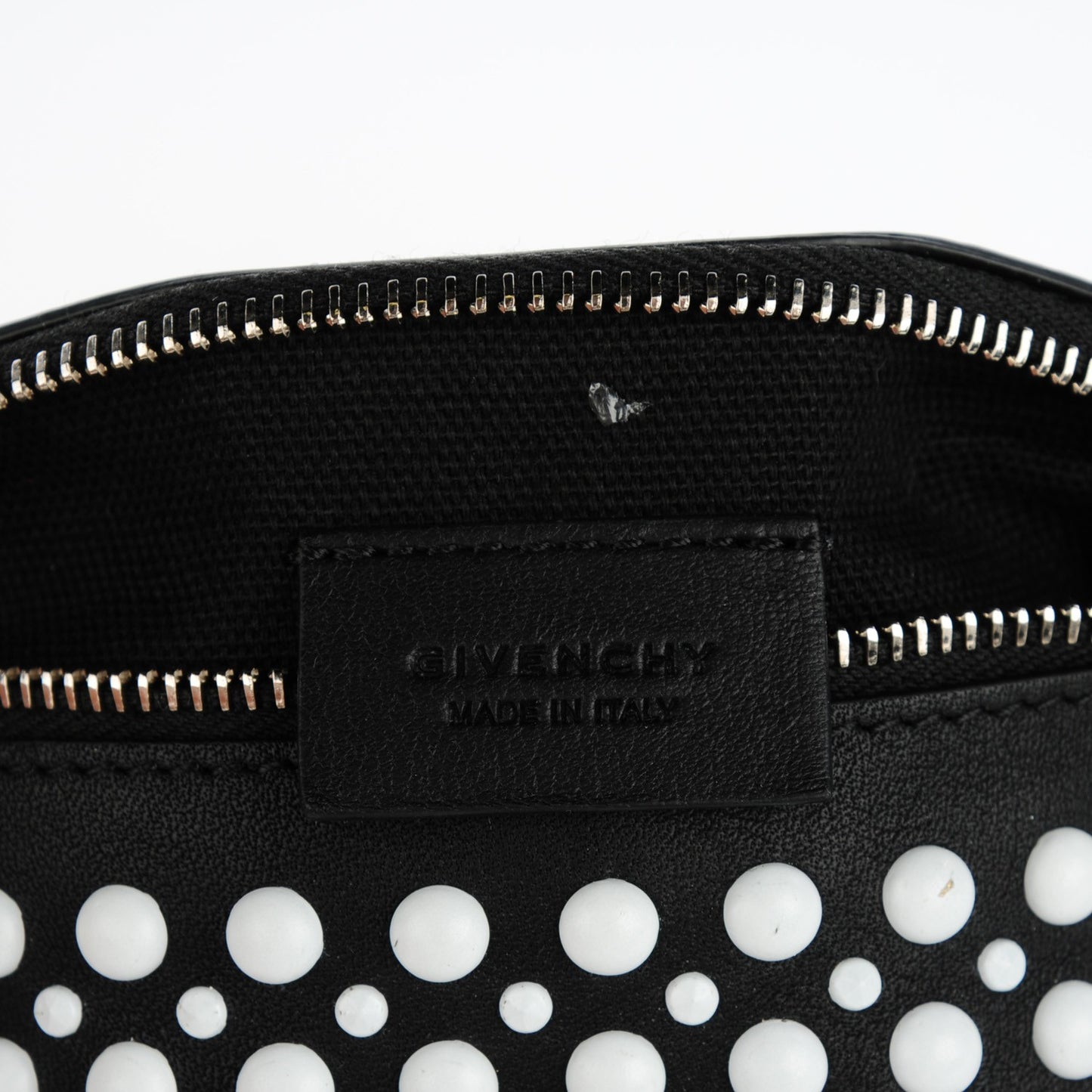 Calfskin Studded Pandora Wristlet Black