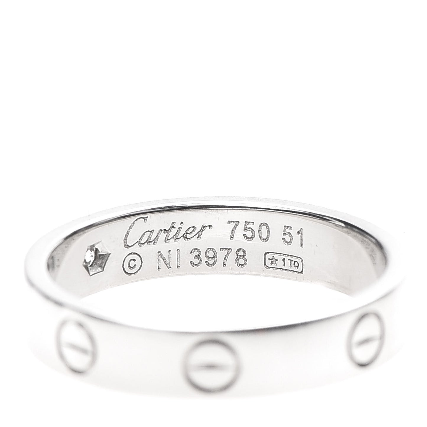 18K White Gold Diamond 4mm LOVE Wedding Band Ring 51 5.75