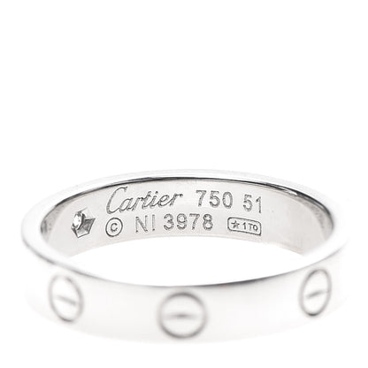 Cartier 18K White Gold Diamond 4mm LOVE Wedding Band Ring 51 5.75 4 of 4