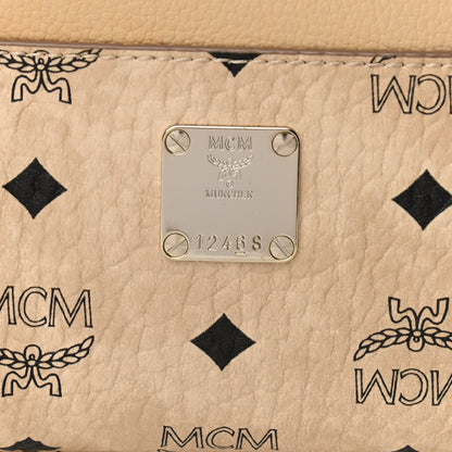 MCM Calfskin Visetos Anya Shopper Tote Beige 11 of 13