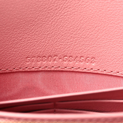 Gucci Azalea Calfskin Enamel Matelasse Diagonal Torchon GG Marmont Chain Wallet New Cherry Red Wild Rose 7 of 11