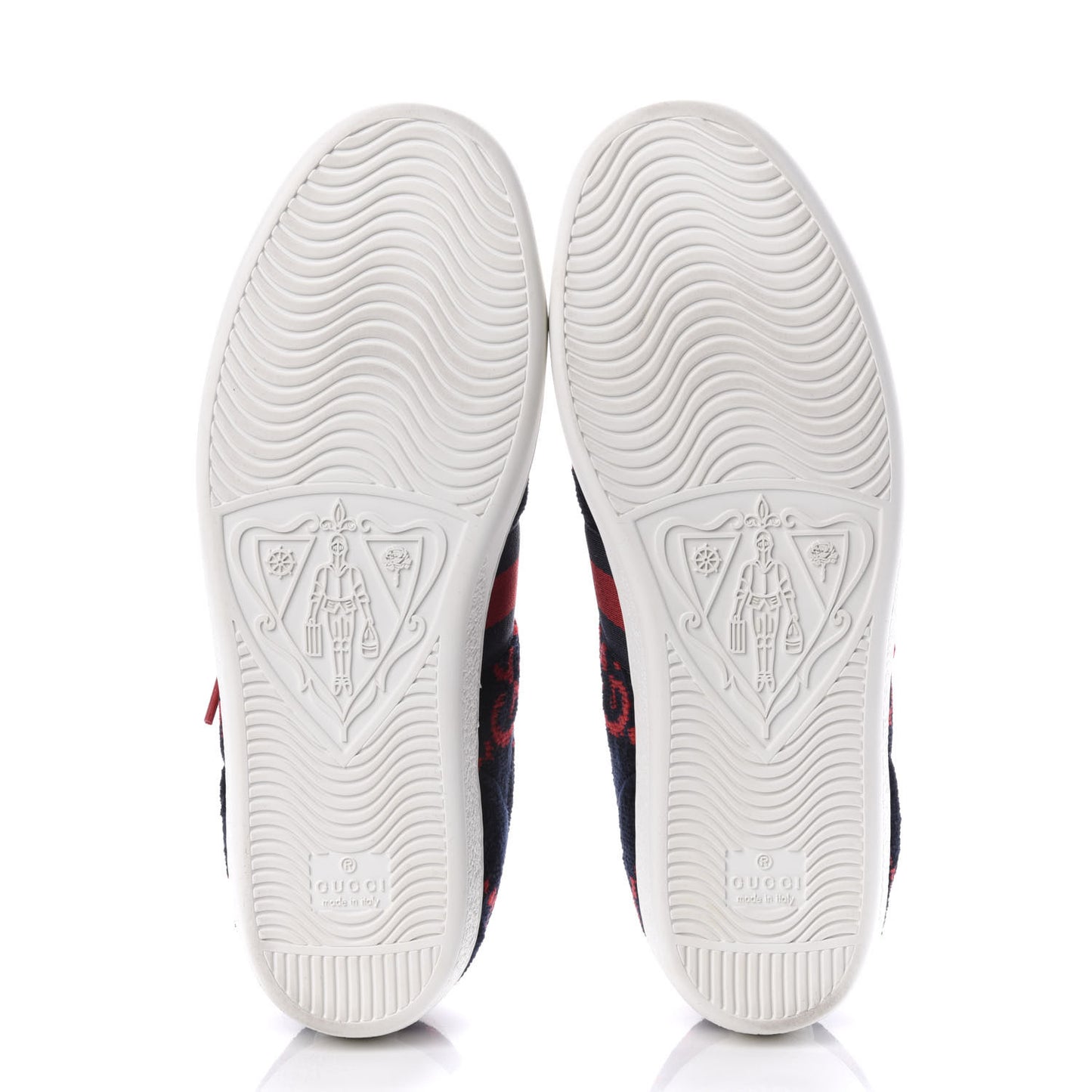 Terry Cloth GG Monogram Web Womens Ace Sneakers 38.5 Blue Red