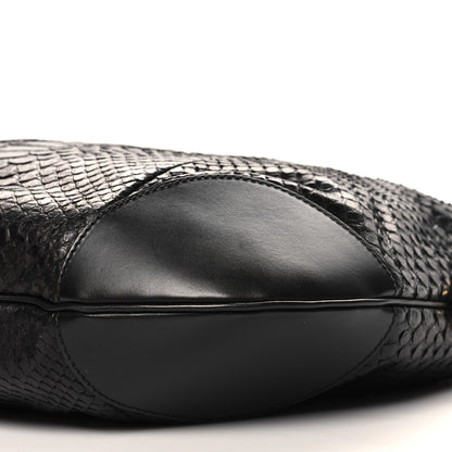 Gucci Snakeskin Medium Patti Stud Hobo Black 10 of 12