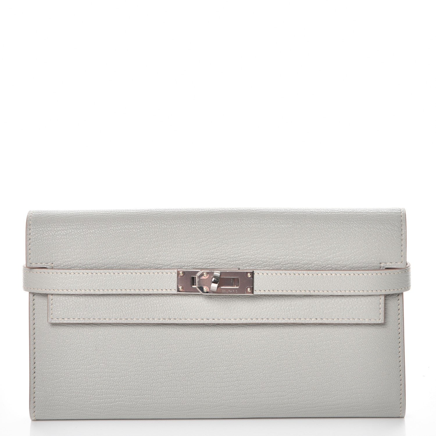 Hermes Chevre Mysore Kelly Longue Wallet Gris Perle 1 of 8