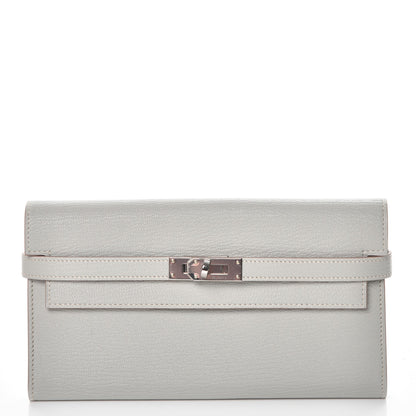 Hermes Chevre Mysore Kelly Longue Wallet Gris Perle 1 of 8